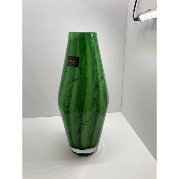 Makora Poland Handmade Green 12in Vase Stunning Nature - Picture 8 of 10